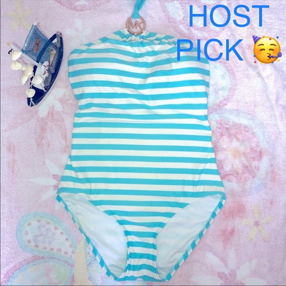 MICHAEL Michael Kors Other - Michael Kors One Piece Blue Striped Swimsuit